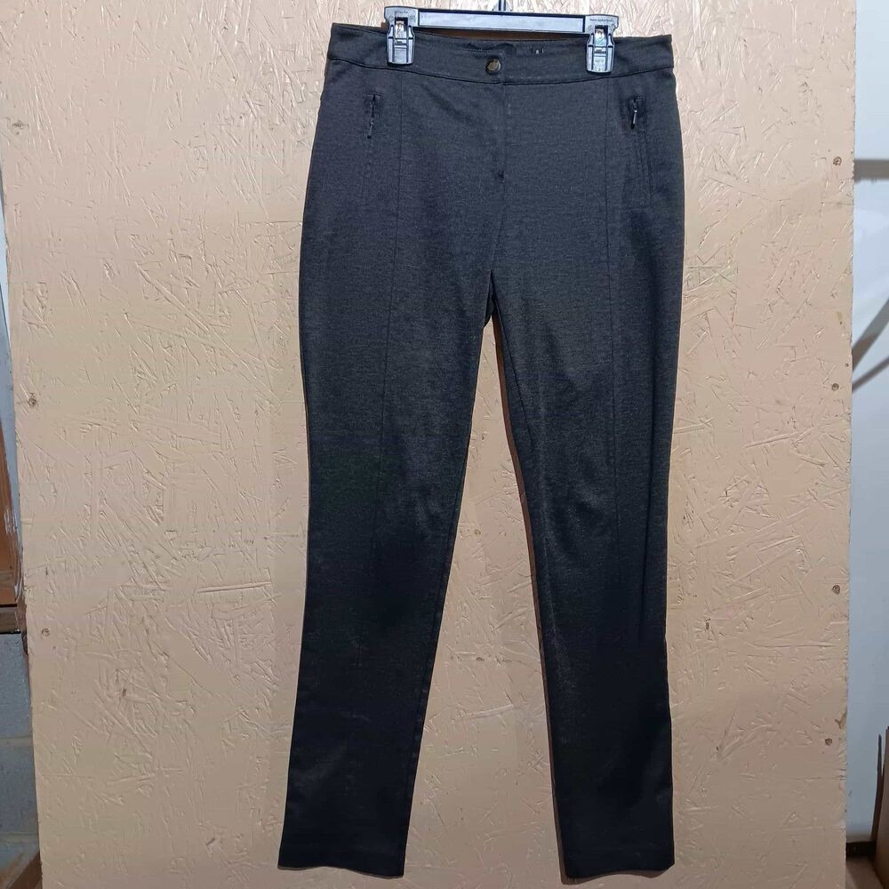 Saks Fifth Avenue Threads Womens Pants Dark Gray Ankle Front Zip Pockets Size S